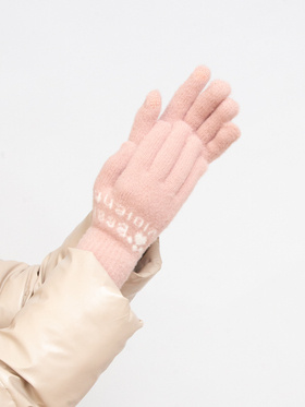 Jasnoróżowe rękawiczki damskie